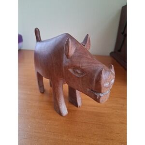Vintage Hand Carved Warthog Wild Boar Pig . Vtg. Primitive. Kenya.